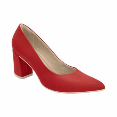 Imagem de Scarpin Piccadilly Luiza Vermelho Salto Alto 745135 Cor:Vermelho;Tamanho:37