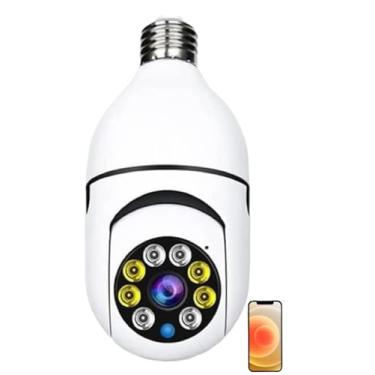 Imagem de Câmera Lâmpada 2022 Câmera Espiã de Segurança WiFi, 1080P Câmera de Base E27 com Visão Noturna Infravermelha intercomunicador bidirecional, Câmera Vigilância com Função de Rastreamento Automático