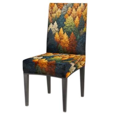 Imagem de Capas de cadeira única para sala de jantar colorido floresta elastano cozinha Parsons capas de cadeira de cozinha, capas de cadeira elásticas removíveis laváveis capas de assento para cadeiras capa