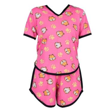 Imagem de Pijama Fadinha Tecido Refrescante Short Cós Alto Click Mais Bonita (M, Rosa)