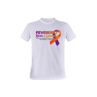 Imagem de 1 Camiseta Fevereiro Roxo Laranja Campanha Prevenção Doenças - W3artes
