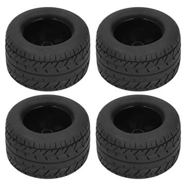 Imagem de Pneus de Aro de Roda 115mm, 4 Unidades, Modelo de Carro Rc, Pneus de Borracha, Plástico, Preto, Pneus de Caminhão Rc, Substituição de Pneus para Modelo de Carro 1/10 Rc