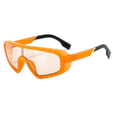 Imagem de Escudo viseira máscara óculos de sol feminino masculino oversized à prova de vento óculos de sol um grande quadro óculos esporte uv400,9, um tamanho