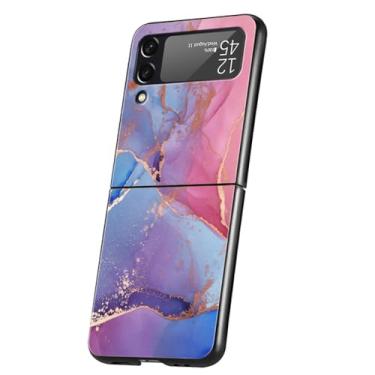 Imagem de Capa de telefone para samsung galaxy z flip 3 4 5 dobrável preto escudo duro para samsung z flip3 5g capa de moda, a4, para samsung z flip 5