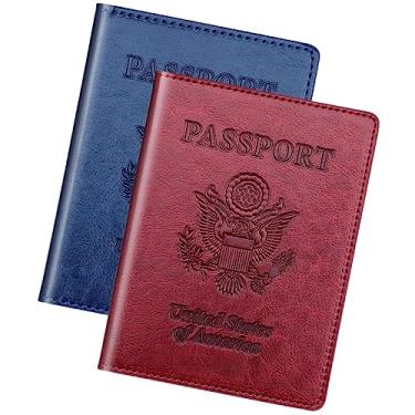 Imagem de Herain Suporte de passaporte, capa de passaporte, carteira de passaporte, para homens e mulheres, capa de passaporte, protetor de livro de passaporte, combo de porta-cartão de passaporte e vacina