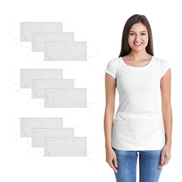 Imagem de Aventais de Cintura DALIX Comercial Restaurante Casa Babador Poliéster Cozinha de Algodão (3 Bolsos), Branco, Small, 10