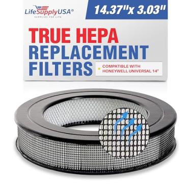 Imagem de LifeSupplyUSA Filtro HEPA de substituição compatível com purificador de ar universal Honeywell de 35,5 cm HRF-F1, filtro F (pacote com 1)