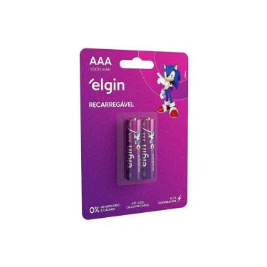 Imagem de Pilha Recarregável Aaa 1000 Mah Elgin Com 02 Unidades [F108]