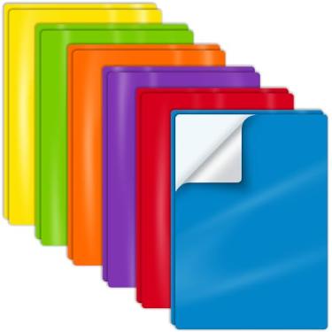 Imagem de Pacote com 12 folhas apagáveis a seco, decalques de parede de 21 x 29,7 cm (tamanho A4), 6 cores sortidas, fácil de remover, adesivos de vinil laváveis para sala de aula, conferências, eventos, por