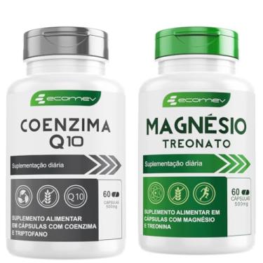 Imagem de Kit Coenzima Q10 + Magnésio Treonato 500Mg Puro Concentrado 60Cáps - Ecomev