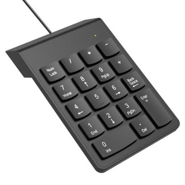 Imagem de NOOX Teclado numérico USB, teclado numérico, portátil, fino, mini com 10 teclas para laptop, desktop, PC, compatível com Chromebook Surface Notebook, contador fiscal, calcular viagens no escritório e