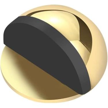 Imagem de Batente de porta, 4 peças de batente de porta de piso de aço inoxidável, piso oval montado com parafusos e almofadas autoadesivas - amortecedor de borracha com amortecimento de som, durável