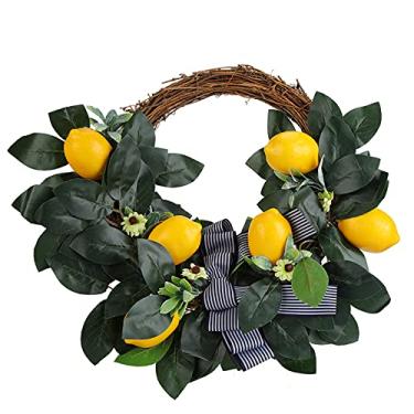 Imagem de Coroa de flores artificial, bela coroa de plástico + Rattan pendurada para decoração de festival para decoração de casa para crianças para meninas