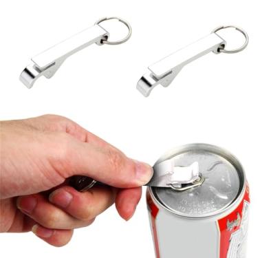 Imagem de FUYTERY 2 PCS Chaveiro Abridor de Garrafas de Metal Abridor de Latas de Cerveja e Bebidas Chaveiro Abridor de Garrafas de Alumínio, Pequeno Abridor de Garrafas Prático e Plano (Prata)
