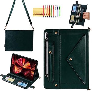 Imagem de Capa de mão para Samsung Galaxy Tab S10 Ultra/S9 Ultra/S8 Ultra de 14,6 polegadas, capa tipo carteira transversal Techcircle com suporte para caneta S + compartimentos para cartões + bolso fino + alça