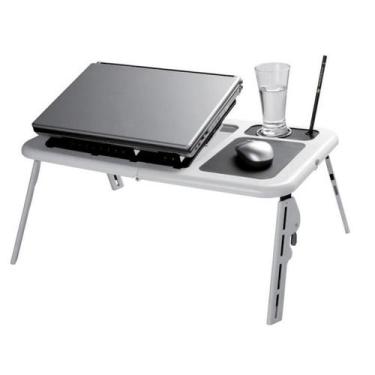 Imagem de Mesa Notebook Com Cooler Dobrável E Ajustável com Copo - Tomate