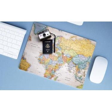 Imagem de Mouse Pad Grande, Mapa Mundi - Deluzz