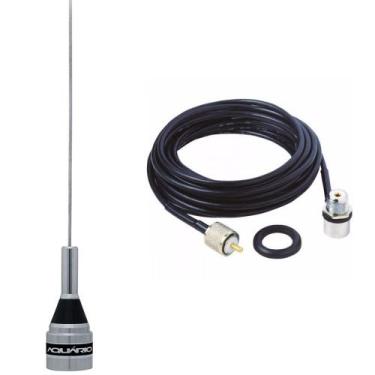 Imagem de Antena Móvel 1/4 M-300c Vhf Suporte Cabo Coaxial 5,5 Metros - AQUARIO