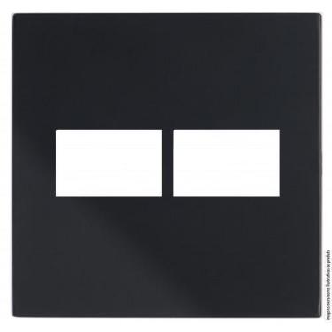 Imagem de Placa Para 2 Modulos Horizontal Com Suporte 4X4 Brs12451-6Bk - Blux Re