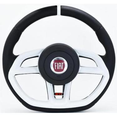 Imagem de Volante Esportivo Branco Para Fiat Punto - 2007 - 2012 + Cubo