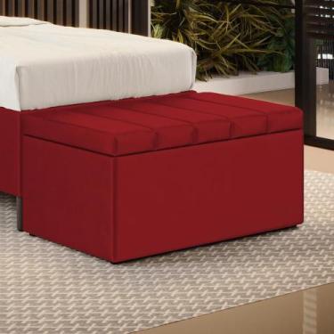 Imagem de Calçadeira Baú Navi 90 / N-033 Veludo Vermelho  - ARADECOR, Vermelho, 