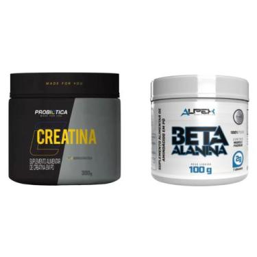 Imagem de Kit Creatina Probiótica 300g + Beta Alanina Alpex 100g, Sem Sabor