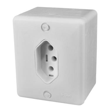 Imagem de Conjunto 1 Tomada Fixa Sobrepor Bipolar 2P+T 20A 250V~ Box Ilumi - 631