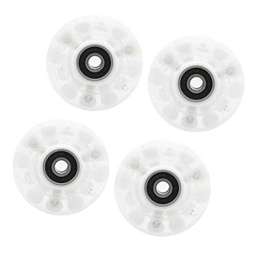 Imagem de Aymzbd Pacote com 4 Rodas de Patins, Coloridas E Luminosas, com Rolamentos de Alta Rotação Instalados, para Patinação de Duas Fileiras E Skate 58 Mm X 32 Mm, Colorido