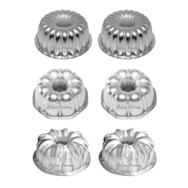 Imagem de Kit 6 Mini Forma Gomada N 1 2 3 Torta Suíça Decorada Com Furo - Dutra 