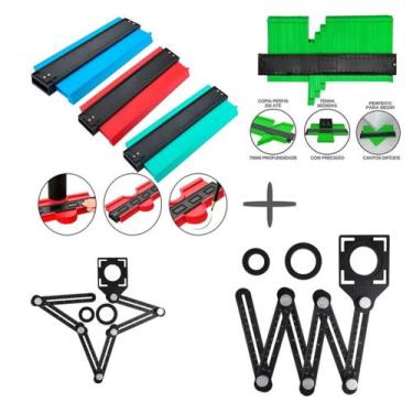 Imagem de Kit Gabarito Modelador + Régua Medição Corte piso - ZEM