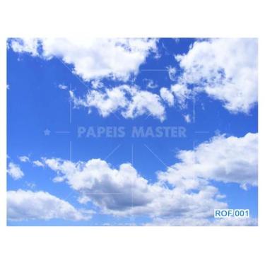 Imagem de Papel De Teto Céu Azul Nuvem Branca Dia Manhã 3,5M Rof01 - Você Decora