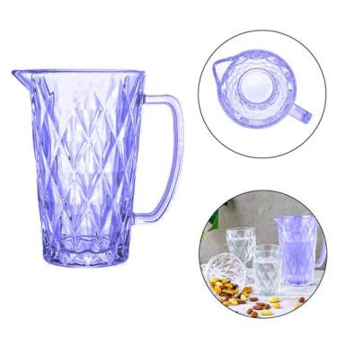 Imagem de Jarra de Vidro Luxo Diamante Cores Transparentes 1,2L Grosso Resistent