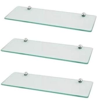 Imagem de Kit prateleira de vidro p/ quarto 30x10 c/ 2 un. GABIART