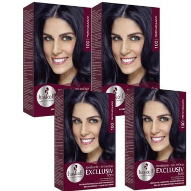 Imagem de Kit 4 TONALIZANTE HASKELL 100 PRETO AZULADO