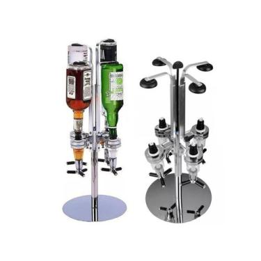 Imagem de Porta Bebidas Giratório Com Dosador Automático 4 Garrafas GT - Ipe Coz