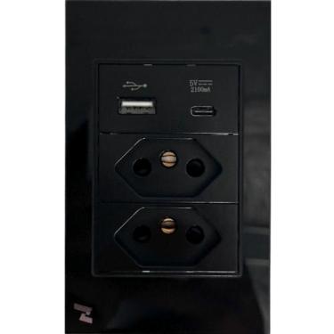 Imagem de Tomada Inteligente USB-C Dupla Wi-Fi Preto Novadigital S2C-USB-C