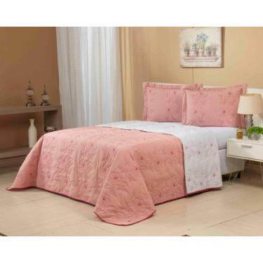 Imagem de Cobre Leito floral bordado  Solte King 2pç 100%ag Dupla Face 180fio Ro