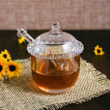 Imagem de Meleira Coração Cristal Delicado Com Colher Lyor Luxo 1753, Cristal