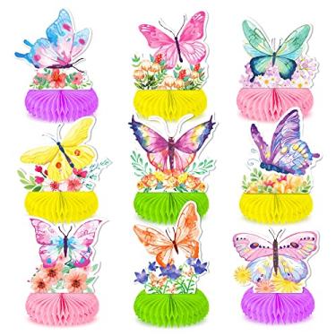 Imagem de Kristin Paradise 9Pcs Butterfly Honeycomb Centerpieces, Spring Summer Party Table Decoration, Birthday Theme Decor for Kids Adult Baby Shower Bachelorette, 1st Bday Favors Idea