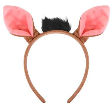 Imagem de Aunifun Plush Animal Ears Headband Horns Headband,Halloween Christmas Festival Theme Party Accessory Animal Cosplay Costume Headband (Warthog)