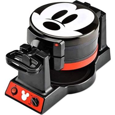 Imagem de Disney Mickey Mouse MIC-62 Máquina de waffle com flip duplo, preto, vermelho