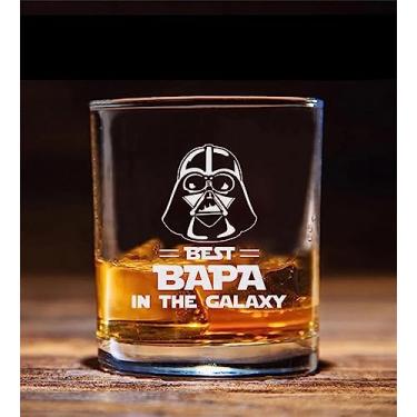 Imagem de QPTADesignGift Copo de uísque Best Bapa In The Galaxy - Presente Star Wars - Darth Vader - Copo de uísque Bapa - Dia dos Pais - Presente de aniversário para pai - Tio - Avô da filha filho esposa
