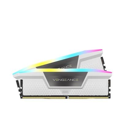 Imagem de CORSAIR VENGEANCE RGB DDR5 RAM 32GB (2x16GB) 6000MHz CL36 Intel XMP iCUE Memória de computador compatível - Branco (CMH32GX5M2B6000C36W)