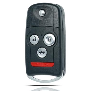 Imagem de Chave de entrada sem chave serve para Acura MDX RDX 2007 2008 2009 2010 2011 2012 2013 substituição de chave flip de controle remoto N5F0602A1A 35111-STX-326 4 botões