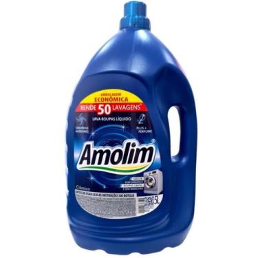 Imagem de Lava Roupas Líquido Clássico Amolim 5L Alta Limpeza Econômica Perfume 