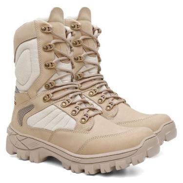 Imagem de Bota Masculina Coturno Sola Tratorada Cano Médio Militar Resistente Qu
