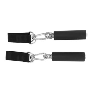 Imagem de 1 par de Alças de Puxar, Com Punho Revestido de Borracha TPR, Acessórios de Equipamentos de Ginástica Antiderrapantes para Levantamento de Peso e Exercícios