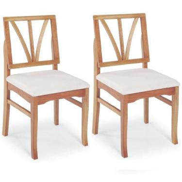 Imagem de Combo 2 Cadeiras Estofadas Yady - Bem Móveis, Champagne