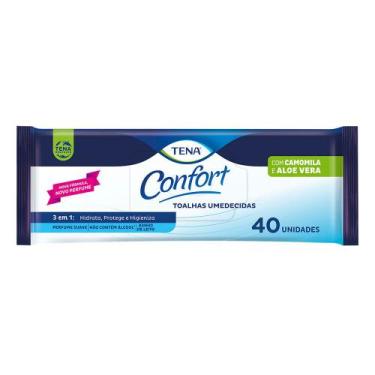 Imagem de Toalha Umedecida Tena Confort 3 em 1 com Camomila e Ale Vera 40 Unidad