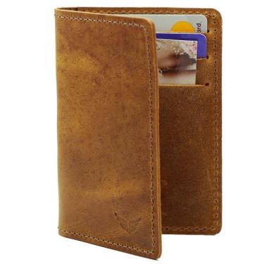 Imagem de Porta Cartões Em Couro Carteira Masculina Marrom Claro - John Fly